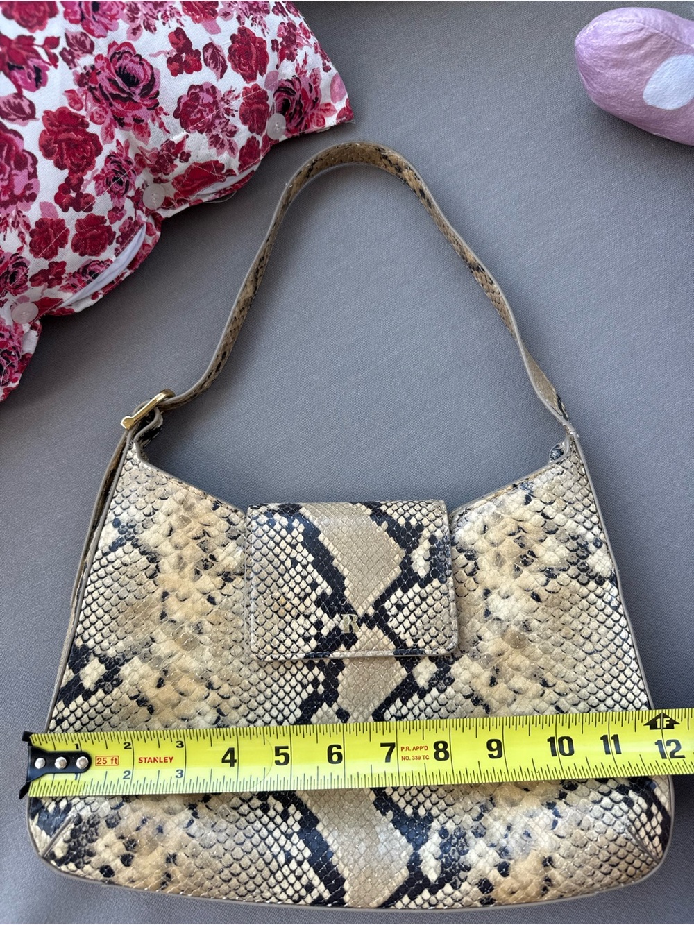 Bobo python effect leather bag Rouje good - Picture 7 of 8